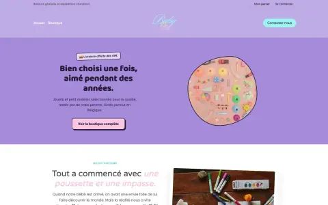 Page d'accueil du site Baby On Ride